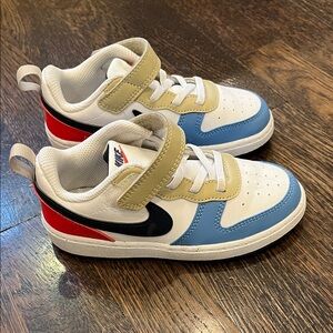 Nike Kids' White, Blue, and Red Sneakers